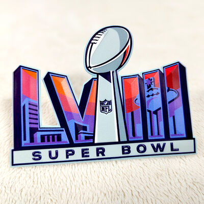 Patch Frekuensi Tinggi TPU Khusus - Lambang Olahraga Super Bowl LVIII untuk Pakaian