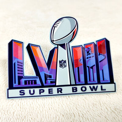 Patch Frekuensi Tinggi TPU Khusus - Lambang Olahraga Super Bowl LVIII untuk Pakaian