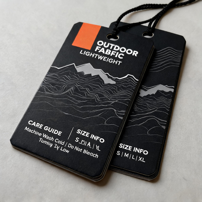 Pakaian Hang Tags Menawarkan Dimensi Disesuaikan dengan Label Restorasi Lama Desain Vintage dan Matte Laminasi Waterproof Finish