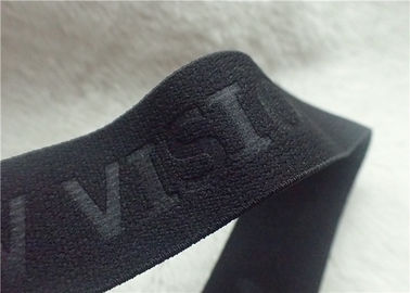 Pita Jacquard elastis frekuensi tinggi Logo disesuaikan timbul untuk garmen