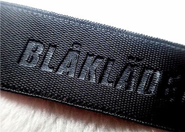 Pita Jacquard elastis frekuensi tinggi Logo disesuaikan timbul untuk garmen