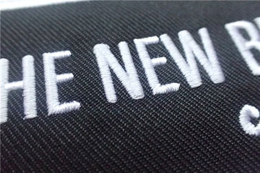 Patch Pakaian Kustom Poliester Hitam yang Dapat Dicuci / Tambal Sulam Perekat