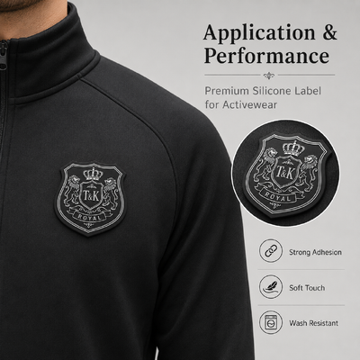 Label Pakaian Silikon Custom Raised untuk Branding Pakaian