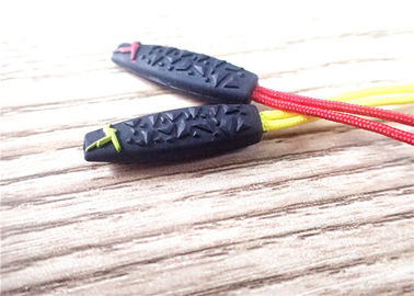 Zipper Karet Silikon Ritsleting Penarik Warna-warni yang Disesuaikan Ramah Lingkungan