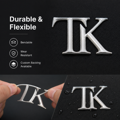 Label Logo Transfer Panas Metalik Mutiara 3D Kustom untuk Pakaian & Pakaian Olahraga