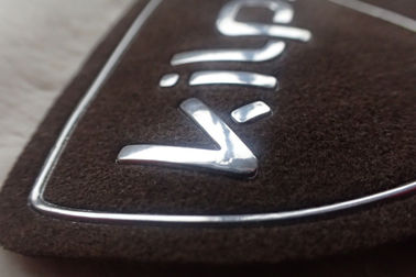 Kustom Heat Transfer Embossed Leather Patch 3D Logo Pada Suede, Label TPU Pakaian