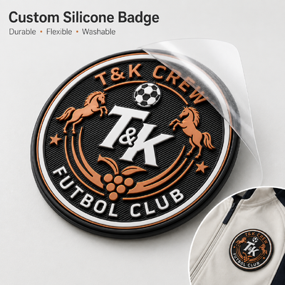 Label Transfer Panas Silikon 3D Kustom & Lencana dengan Logo Emboss Timbul untuk Jaket Topi Tas Pakaian Olahraga Streetwear OEM ODM
