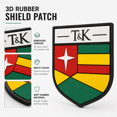 Label Kustom 3D Karet PVC dengan Logo Timbul dan Sablon Ramah Lingkungan untuk Pakaian dan Tas