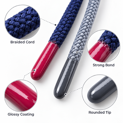 Custom Soft Silicone Aglets untuk Drawstrings Kabel Hoodie dan Aksesoris Pakaian