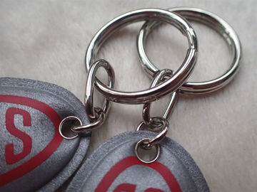 Layar Reflektif Perak Kustom Dicetak Keyring Chain Untuk Hadiah Promosi