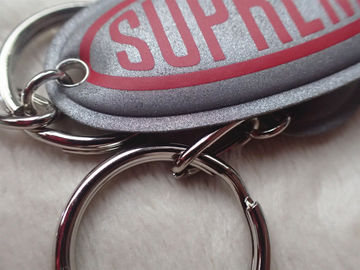 Layar Reflektif Perak Kustom Dicetak Keyring Chain Untuk Hadiah Promosi