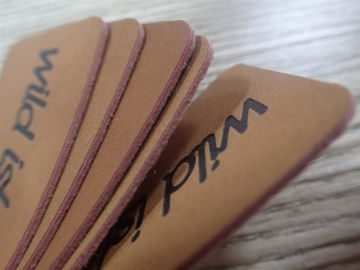 Label Hang tag kulit lembut berwarna coklat yang dapat timbul dan ramah lingkungan
