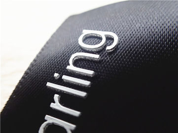 Pita Hitam Silikon Lembut Sablon Label Piring Tebal Putih 3D Logo