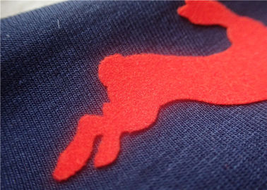 Logo Transfer Heat Monochrome Plush Berkelompok Pendek Untuk Pakaian Warna Merah Cerah