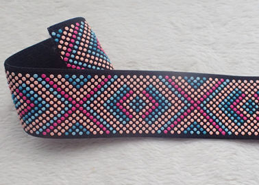 Titik-titik Silikon yang Disesuaikan Jacquard Elastis Band Warna-warni Dicetak OEKO SGS BV