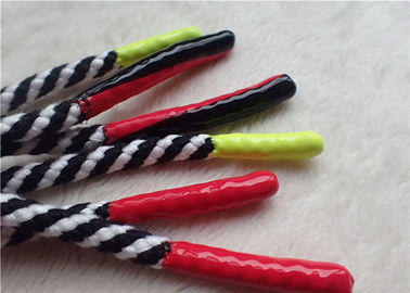 Ganda Warna Polyester Non Elastis Cord Dengan Ujung Silikon Mengkilap Untuk Jaket