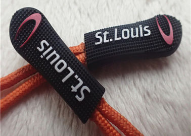 Fashion Anti - Slip Karet Zipper Penarik Dengan Dots Dua Warna 65 * 9mm