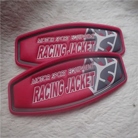 Ukuran 77 * 27mm Terang - Berwarna Pink PVC Patch Untuk Bagasi Atau Jaket