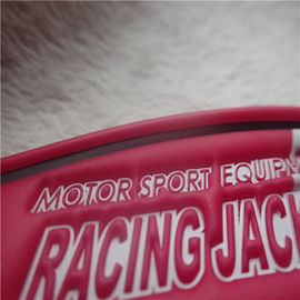 Ukuran 77 * 27mm Terang - Berwarna Pink PVC Patch Untuk Bagasi Atau Jaket
