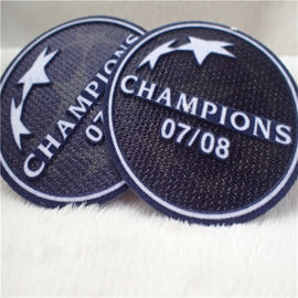 Lingkaran Bentuk Kustom Pakaian Patch Lembut Perpindahan panas Tatami Berkelompok Dengan Logo Champion