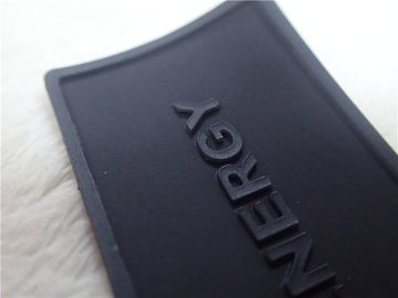 Shiny Black TPU Custom Clothing Patches Ukuran 3 * 4.5cm Tahan Aus