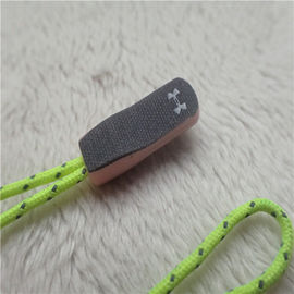 Fluorescent Green Rope Eye Catching Zipper Penarik Karet Untuk Olahraga Outdoor