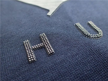 Tahan Lama Perpindahan panas Label Pakaian Sikat Dots Logo 3D Berwarna-warni