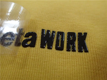 Label Transfer Panas Mode Untuk Pakaian Olahraga Shiny Black Silicone Logo