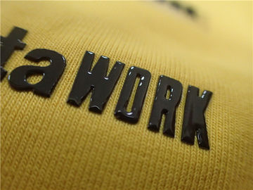 Label Transfer Panas Mode Untuk Pakaian Olahraga Shiny Black Silicone Logo