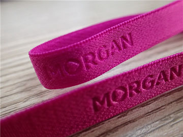 Merah Muda Band Elastis Lembut Frekuensi Tinggi Mode 3D Atau Logo Di Anyaman Untuk Pakaian