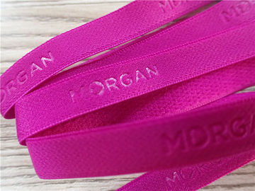 Merah Muda Band Elastis Lembut Frekuensi Tinggi Mode 3D Atau Logo Di Anyaman Untuk Pakaian