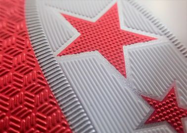 Besi Lembut Pada TPU Lencana Sablon Sutra 3D Embossed Logo Perpindahan panas