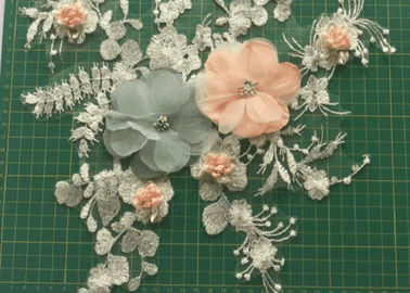 3D Bunga Bordir Menjahit / Besi Di Patch Untuk Pakaian Applique Diy Aksesori