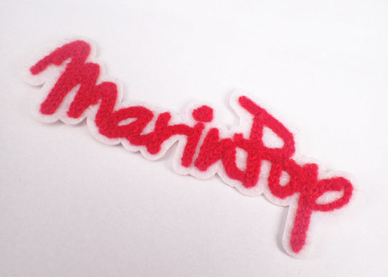 Bordir Handuk Kustom Chenille Kartun Besi Pada Patch Logo