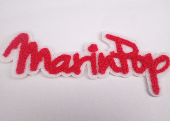 Bordir Handuk Kustom Chenille Kartun Besi Pada Patch Logo