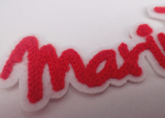 Bordir Handuk Kustom Chenille Kartun Besi Pada Patch Logo
