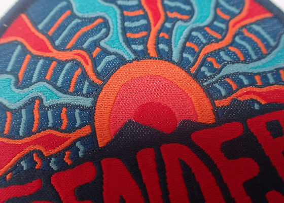 Heat Press Custom Badge Embroidery Iron On Patch Applique Untuk Pakaian