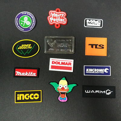 Logo 3D Timbul Motif Motif Karet Lencana Pvc Untuk Menjahit Pakaian