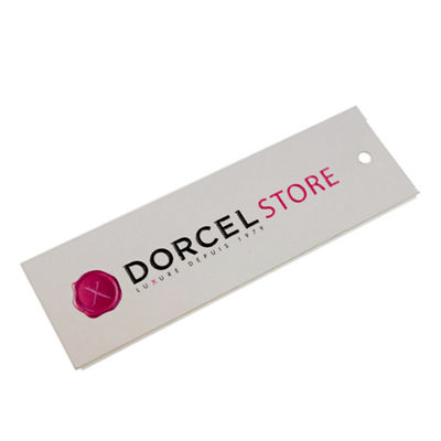 Kertas Logo Merek Sendiri Kustom Pvc Jeans Paper Hangtags untuk Pakaian