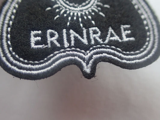 Black Spades Heart Bordir Chenille Iron On Backing Sew On Cloth Patch