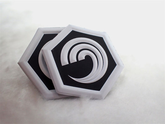 Lencana Label TPU Pakaian Dicetak Frekuensi Tinggi 3D Timbul Patch