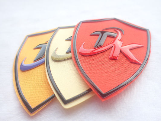 Patch Sablon Sutra Tenun Kustom Ramah Lingkungan Dengan Logo Silikon