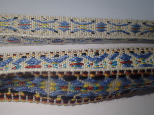 Kapas Tenun Kustom Kekuatan Tinggi Jacquard Tape Berwarna-warni Gaya Nasional