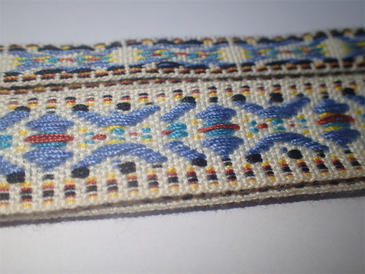 Kapas Tenun Kustom Kekuatan Tinggi Jacquard Tape Berwarna-warni Gaya Nasional
