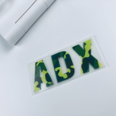 Kamuflase 3D Silicone Heat Transfer Label Dengan Logo Anda Sendiri