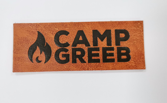 Desain Disesuaikan PU Kulit Patch Label Garment Logo Timbul