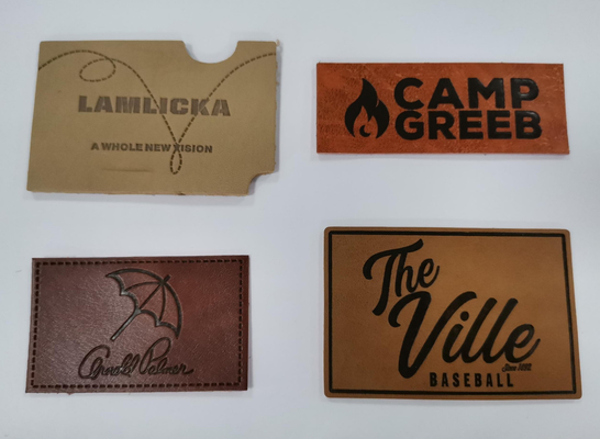 Desain Disesuaikan PU Kulit Patch Label Garment Logo Timbul