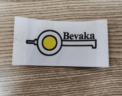 T Shirt Label Pakaian Tenun yang Dapat Dicuci Pemangkasan Selvage Untuk Pakaian
