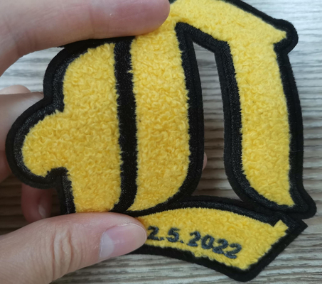 Pakaian Handuk Bordir Patch Selvage Heat Transfer Label