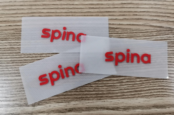 Garment Disesuaikan 3D Transfer Label Bahan Karet Plastik Silikon